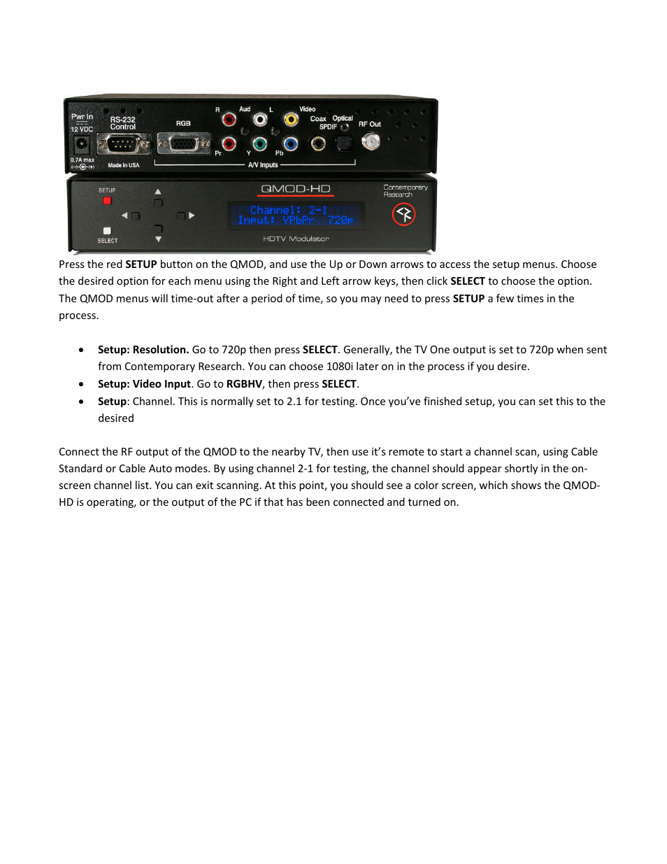 Contemporary Research QMOD-HD TV One Integration User Manual | Page 2 / 5