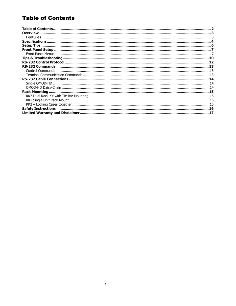 Contemporary Research QMOD-HDSC Manual User Manual | Page 2 / 17