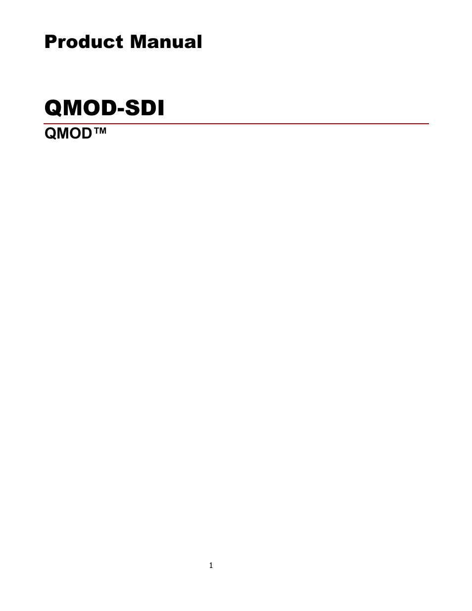 Contemporary Research QMOD-SDI Manual User Manual | 16 pages