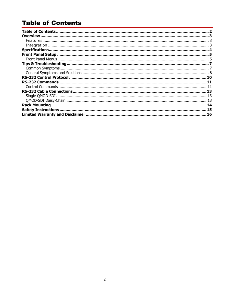 Contemporary Research QMOD-SDI Manual User Manual | Page 2 / 16