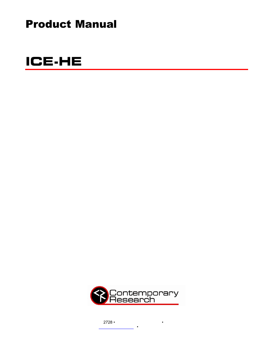 Contemporary Research ICE-HE User Manual | 27 pages