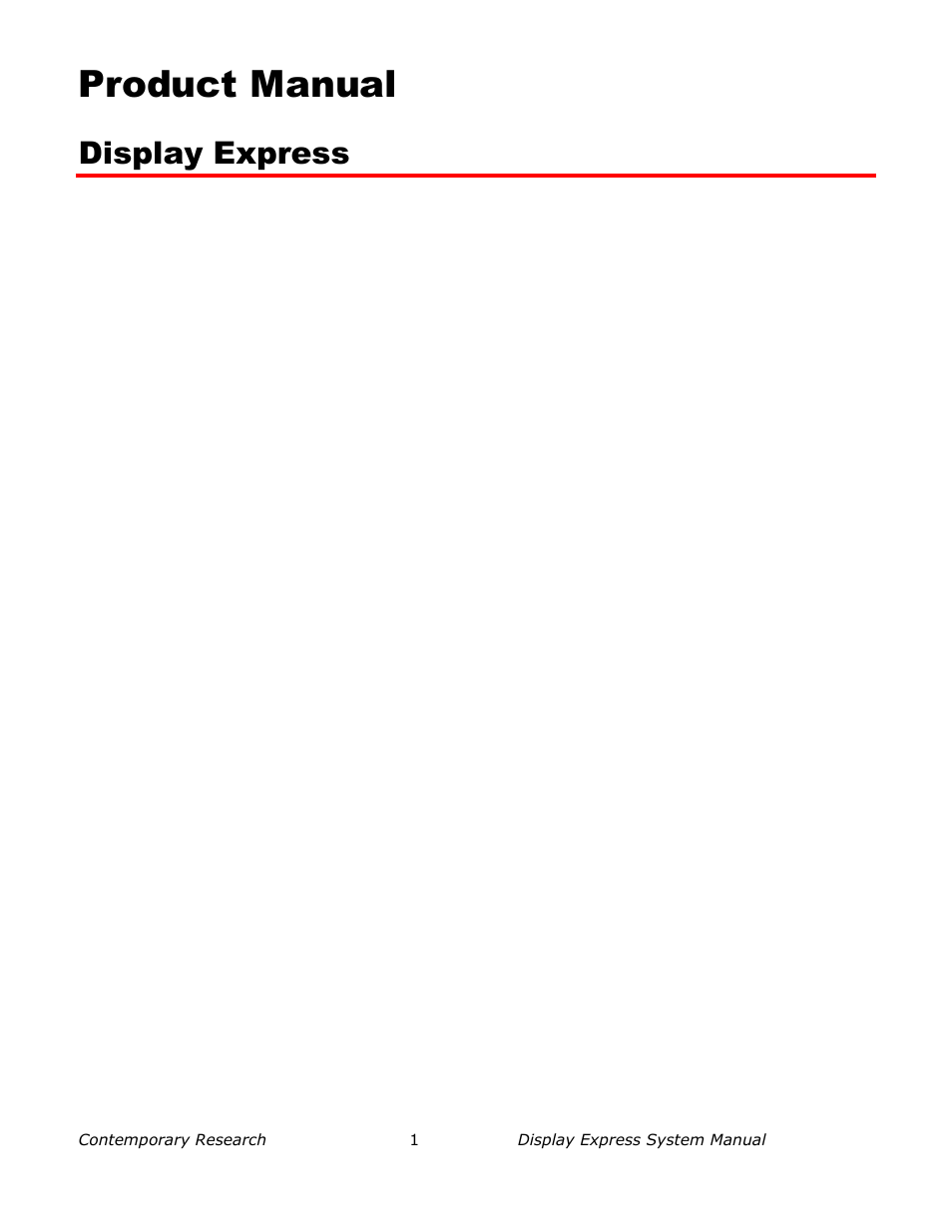 Contemporary Research SW-DX Manual User Manual | 36 pages