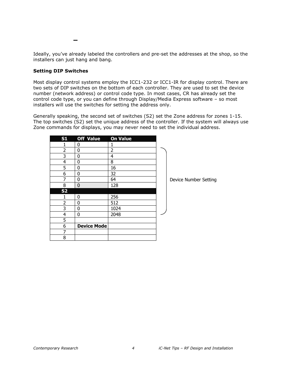 Step three – pre-set display controllers | Contemporary Research SW-DX Integration Guide User Manual | Page 4 / 9