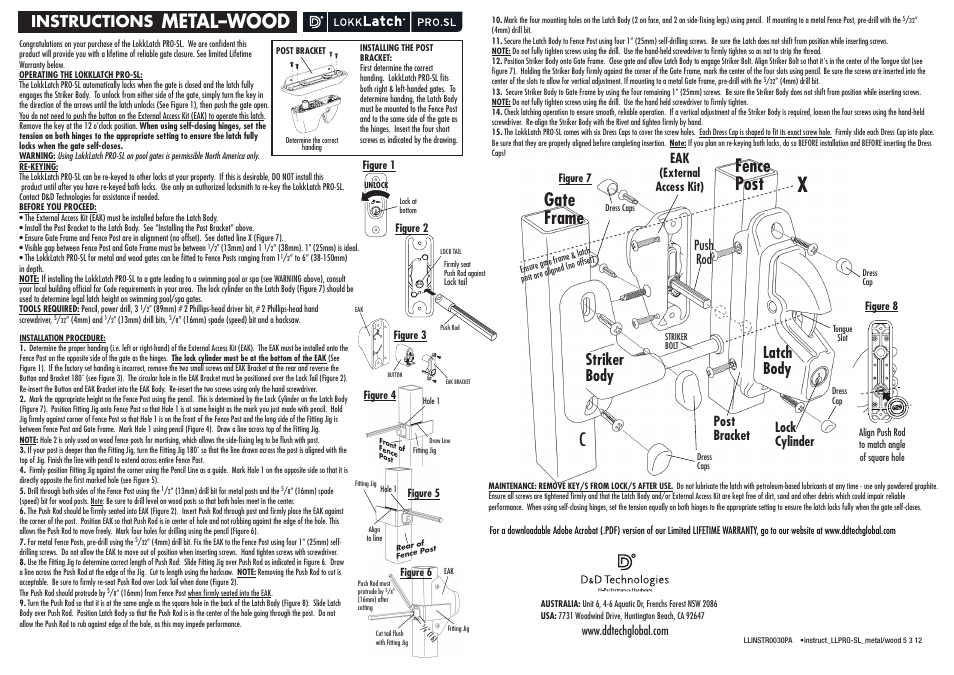 D&D Technologies LokkLatch PRO.SL User Manual | 2 pages