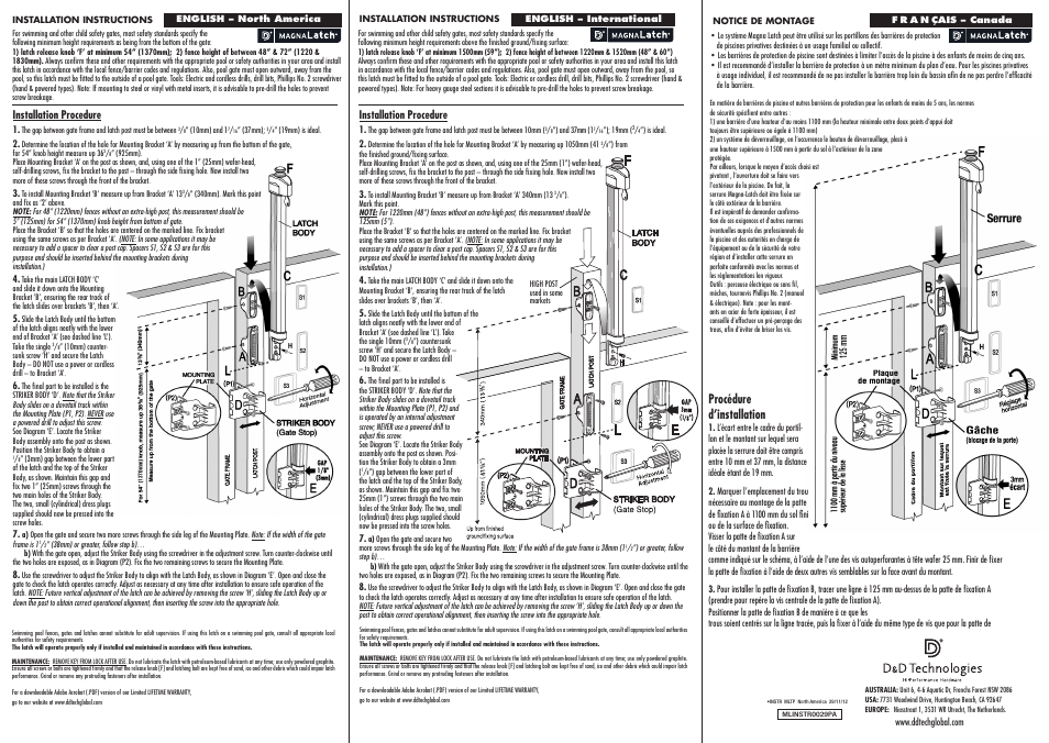 D&D Technologies MagnaLatch Top Pull User Manual | 2 pages