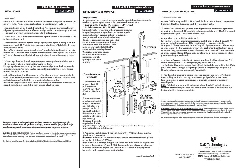 D&D Technologies MagnaLatch Top Pull User Manual | Page 2 / 2