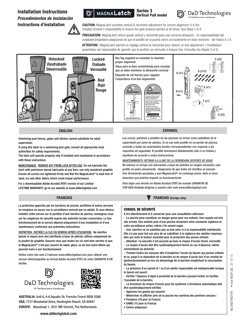 Series 3 | D&D Technologies MagnaLatch Series 3 Vertical Pull User Manual | Page 2 / 2