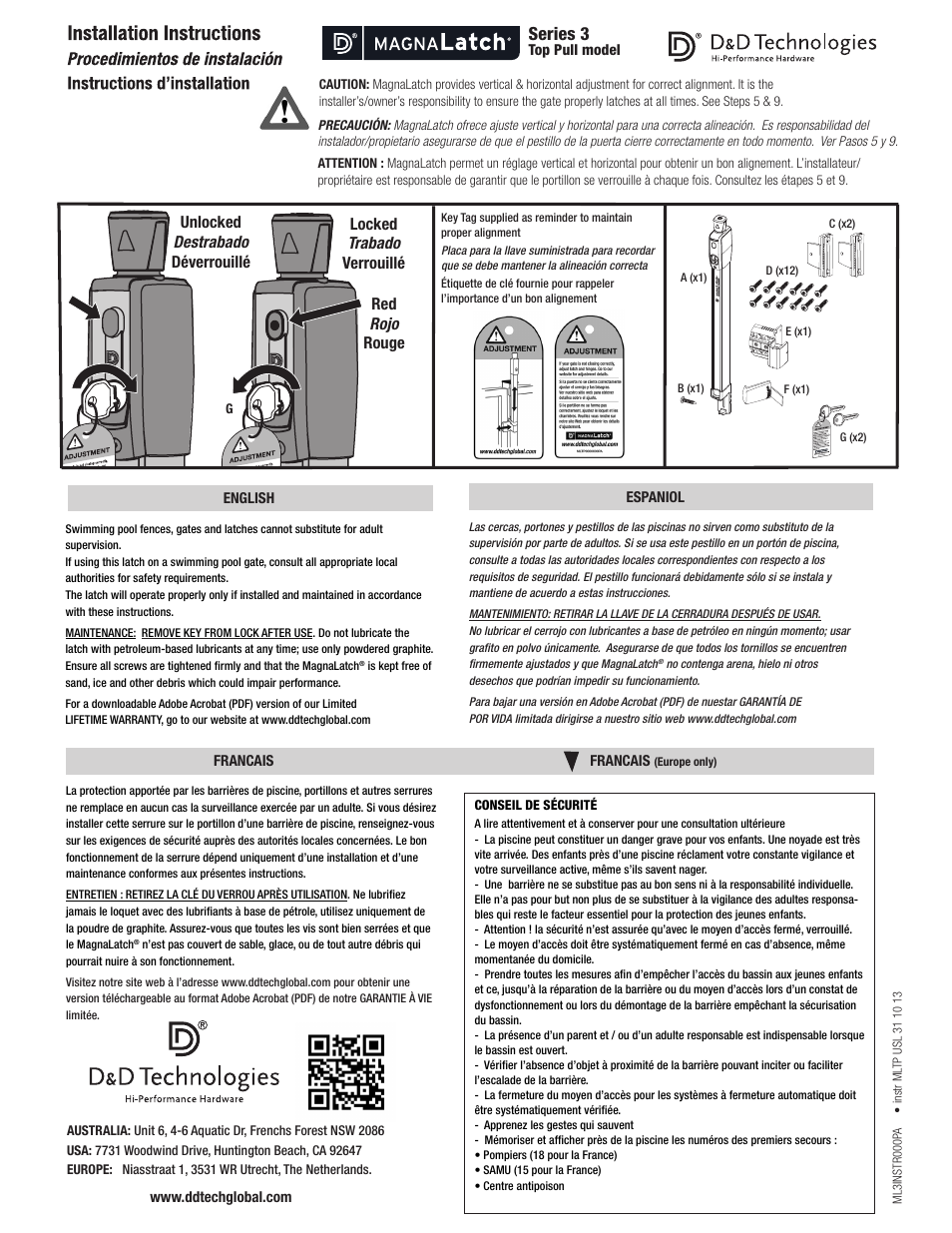 Series 3 | D&D Technologies MagnaLatch Series 3 Top Pull User Manual | Page 2 / 2