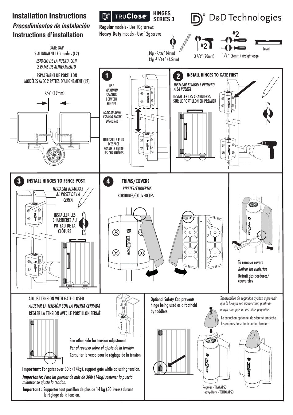 D&D Technologies TruClose Heavy Duty Standard User Manual | 2 pages