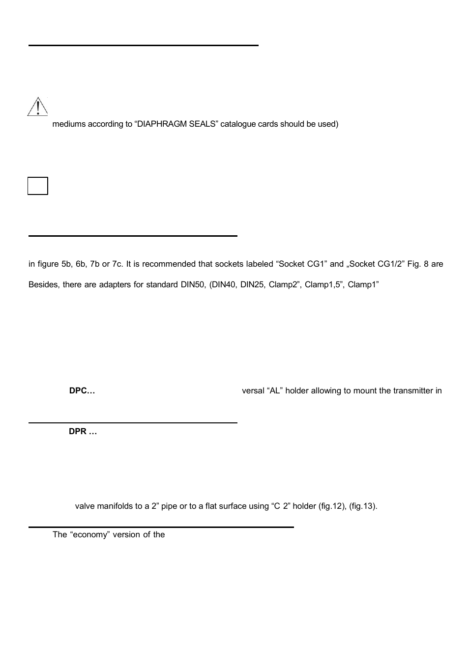 Installation and mechanical connections, Mechanical vibration, corrosive media, Dpc... installation and connections | Dpr... installation and connections, Dpr-2000galw. installation and connections | Delta Controls DPR-2000 User Manual | Page 19 / 53