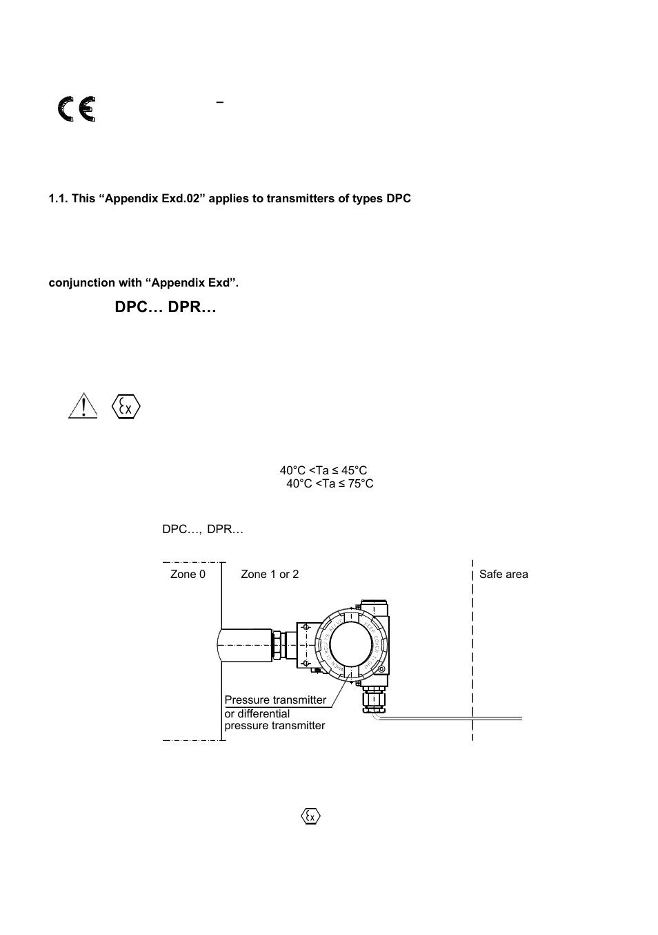 I. appendix exd, Introduction, Use of dpc… dpr… transmitters in dangers zones | Identifying marks | Delta Controls DPR-2000 User Manual | Page 4 / 53