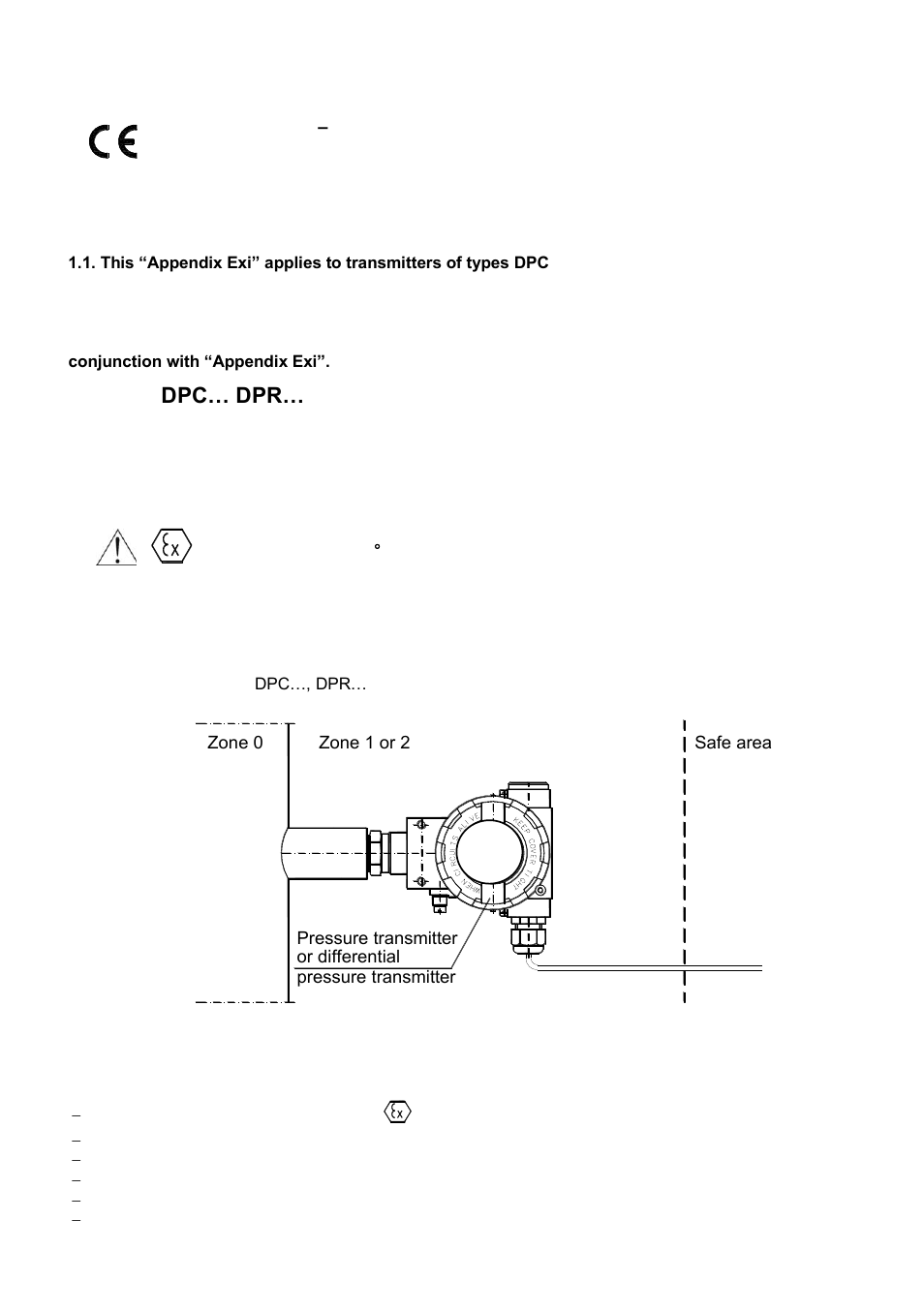 Ii. appendix exi, Introduction, Use of dpc… dpr… transmitters in danger zones | Identifying marks | Delta Controls DPR-2000 User Manual | Page 7 / 53