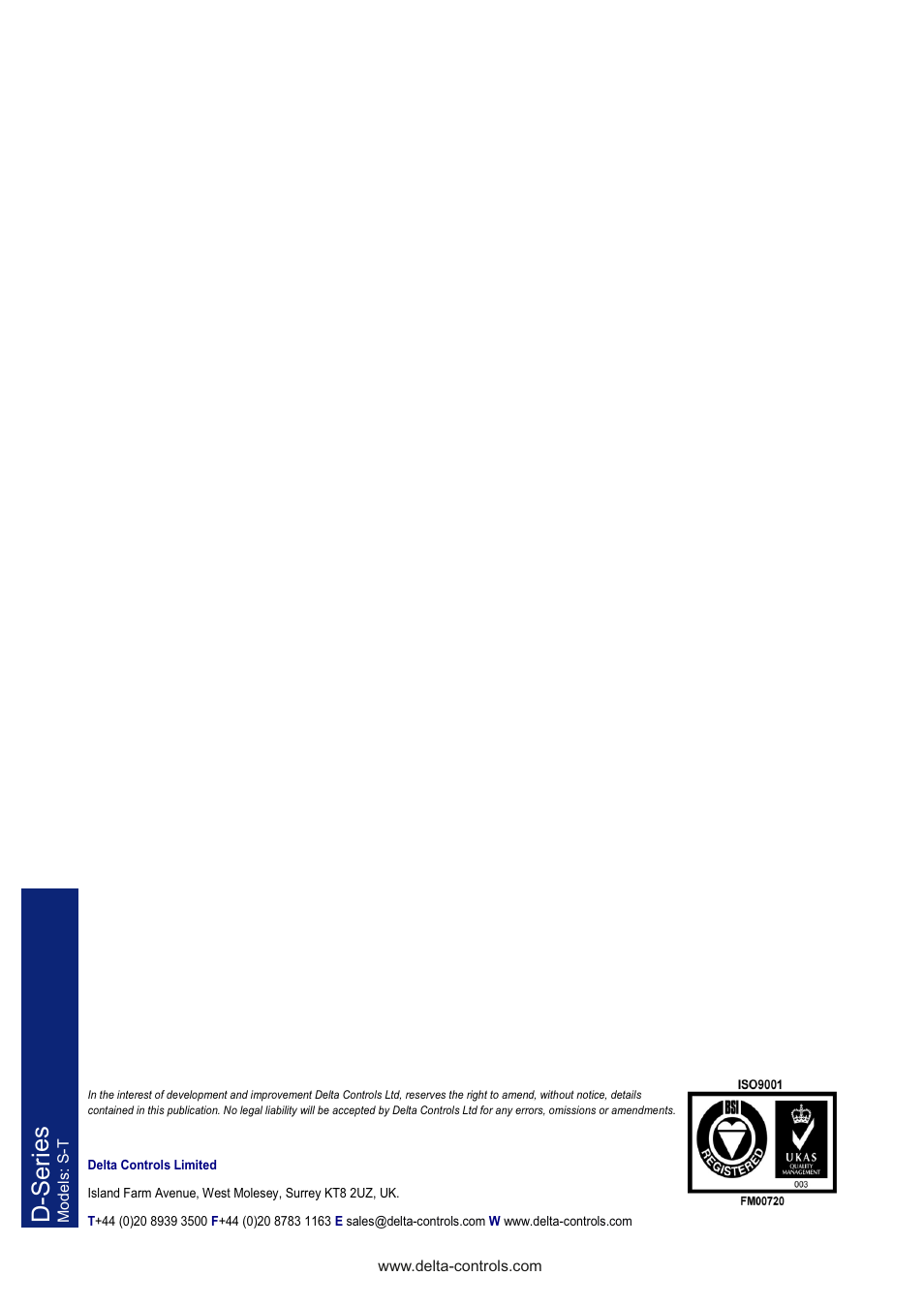 D-series | Delta Controls D-Series TDSST User Manual | Page 4 / 4