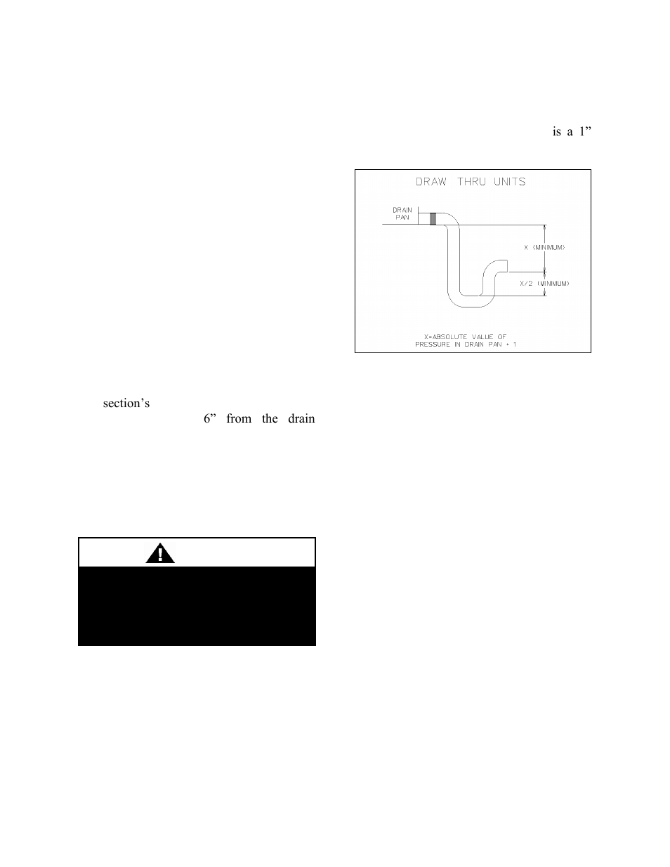 Duct connection, Condensate drain piping, Figure 8 - drain trap | Caution | AAON V3-E User Manual | Page 25 / 72