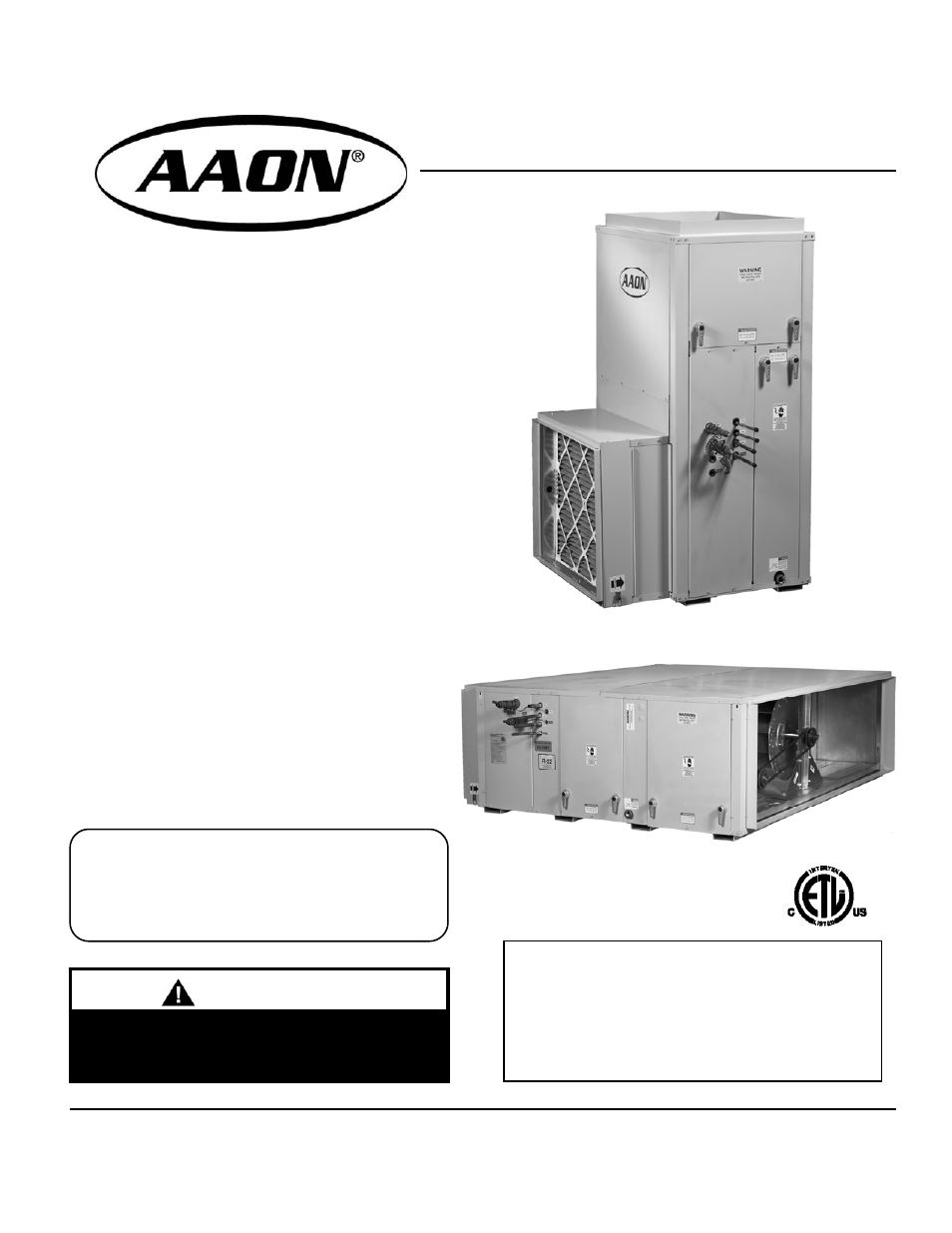 AAON V3-E User Manual | 28 pages