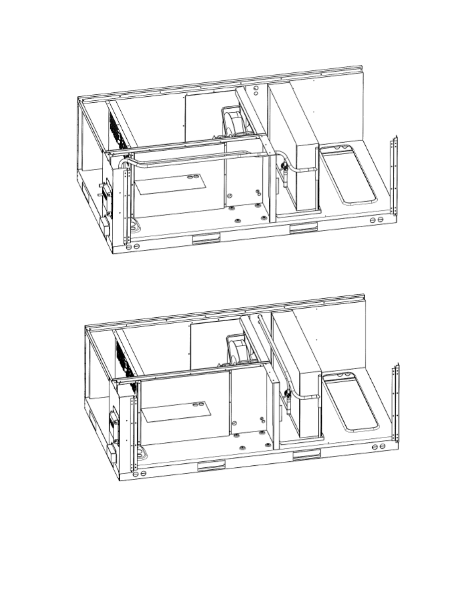 Figure 24 - post corner hole piping, Figure 25 - post back hole location, Figure 24) | Figure 25) | AAON RQ-006 User Manual | Page 51 / 84