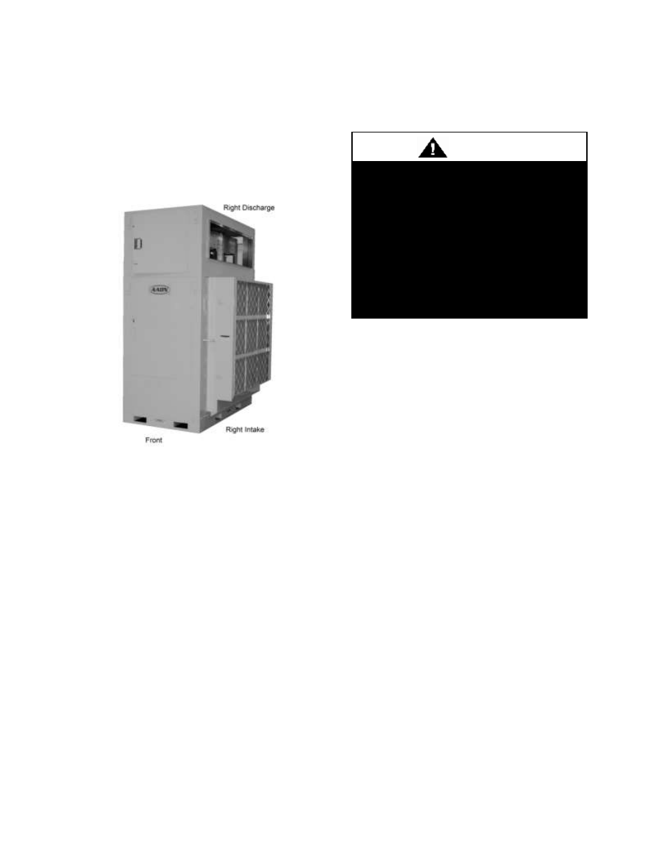 Lifting and handling the unit, Warning | AAON SA-070 User Manual | Page 19 / 64