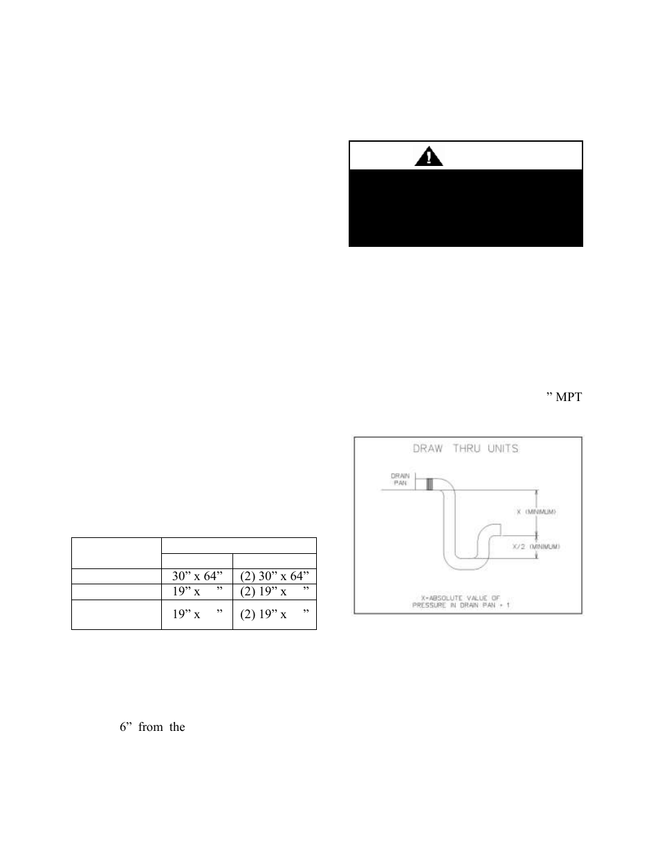 Duct connection, Condensate drain piping, Caution | AAON SA-070 User Manual | Page 36 / 64