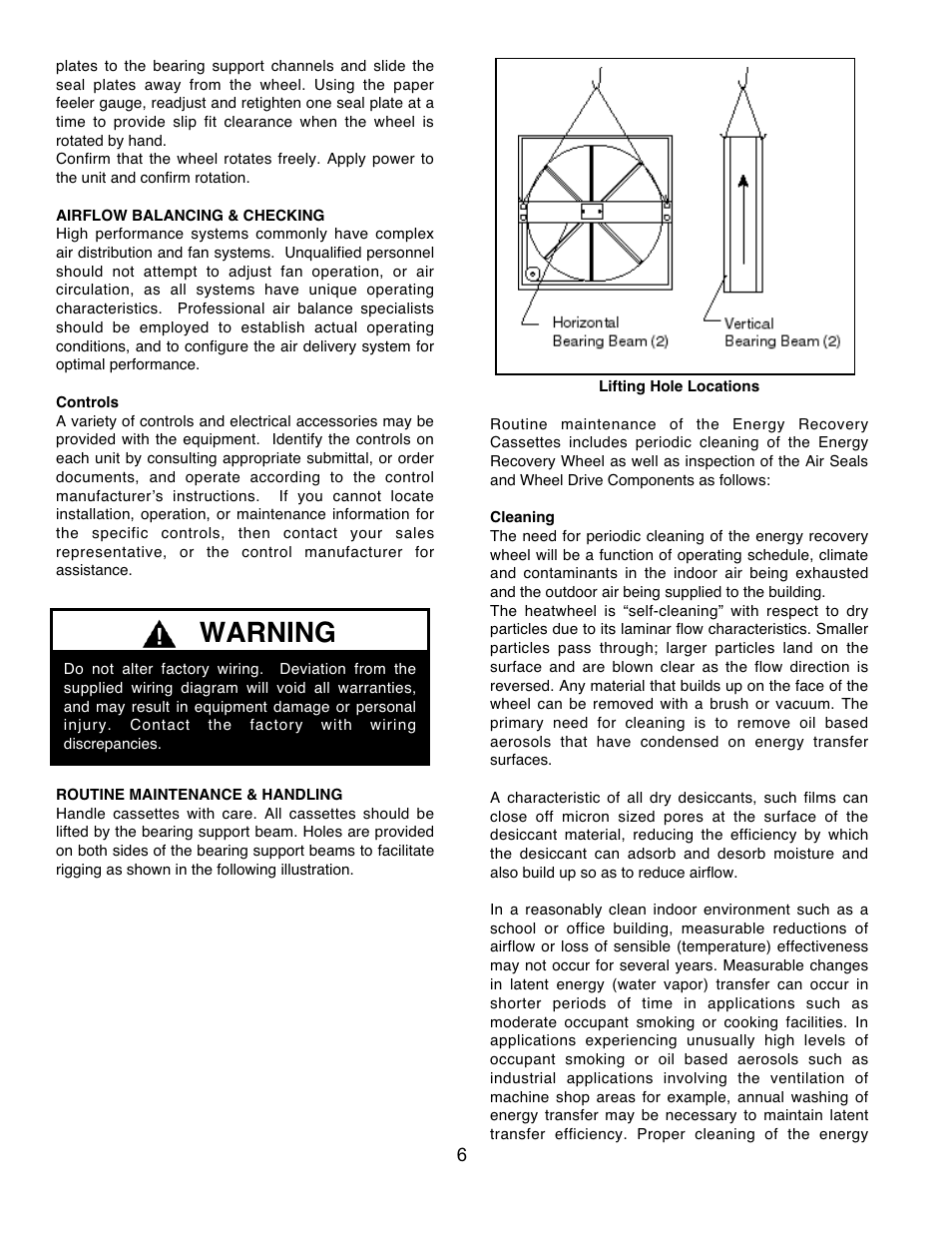 Warning | AAON RK Series User Manual | Page 6 / 16