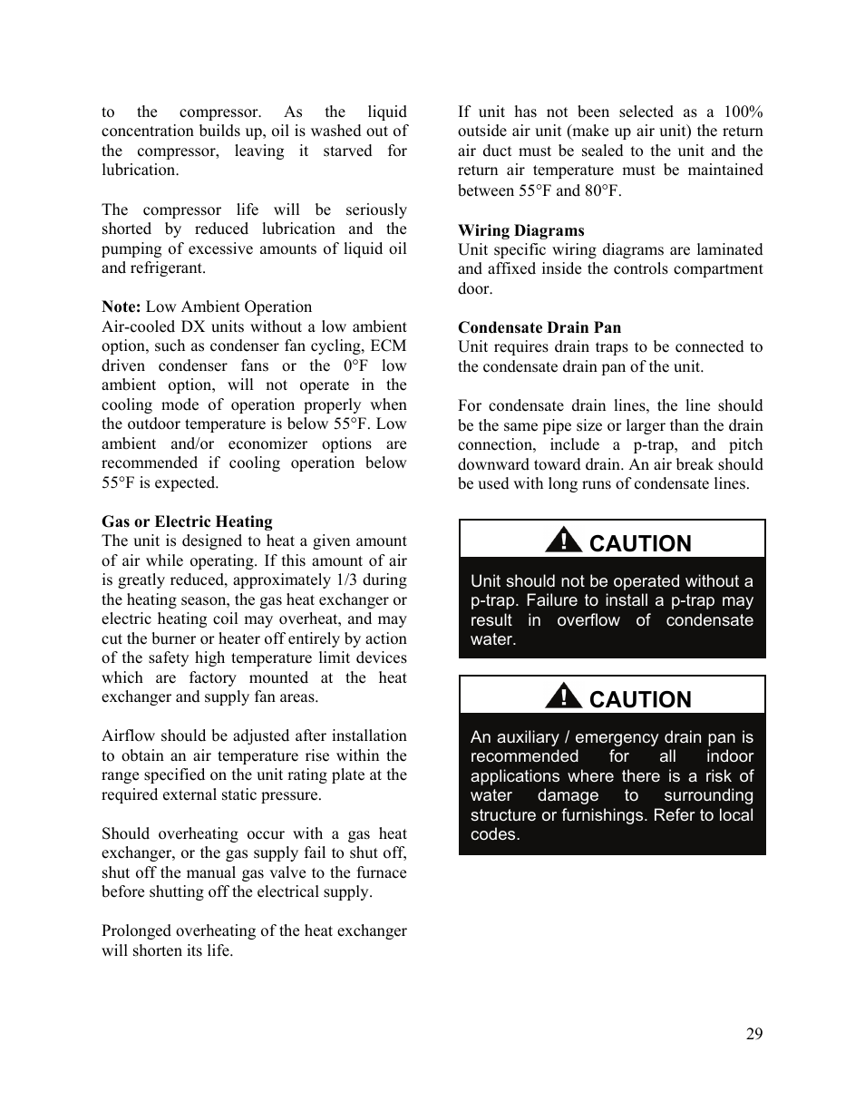 Caution | AAON M2-036 User Manual | Page 29 / 100