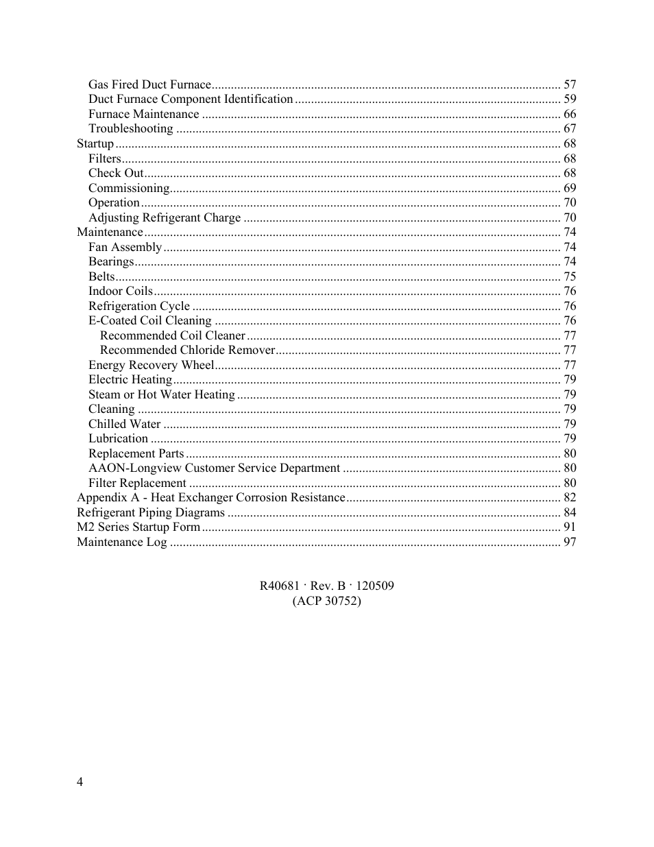 AAON M2-036 User Manual | Page 4 / 100