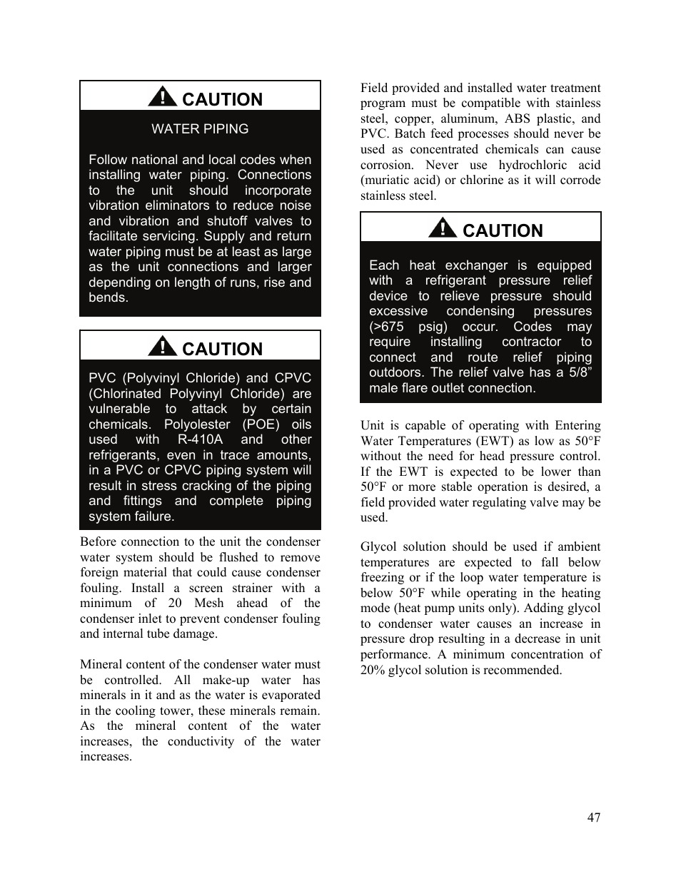 Caution | AAON M2-036 User Manual | Page 47 / 100