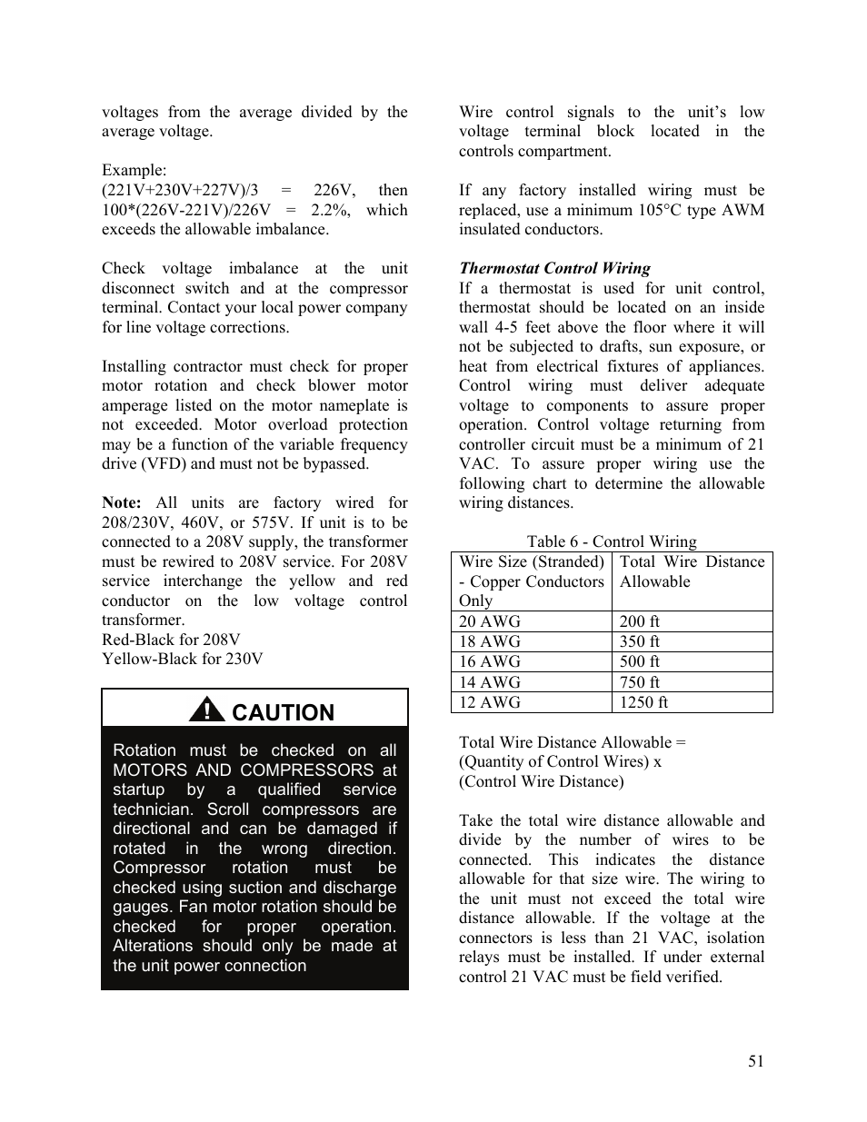 Caution | AAON M2-036 User Manual | Page 51 / 100