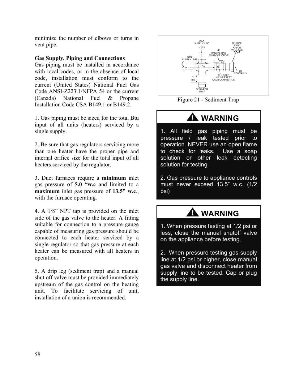 Warning | AAON M2-036 User Manual | Page 58 / 100