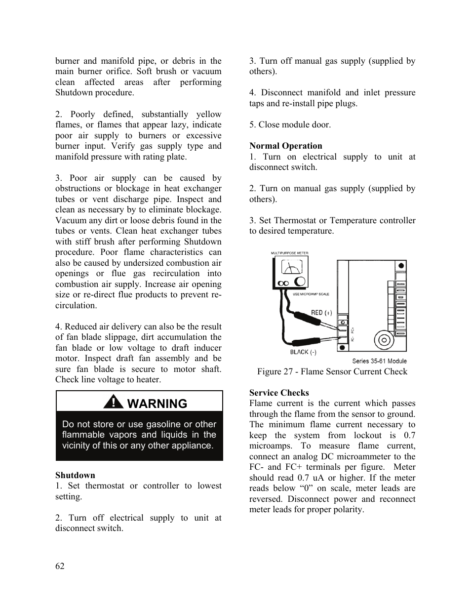 Warning | AAON M2-036 User Manual | Page 62 / 100