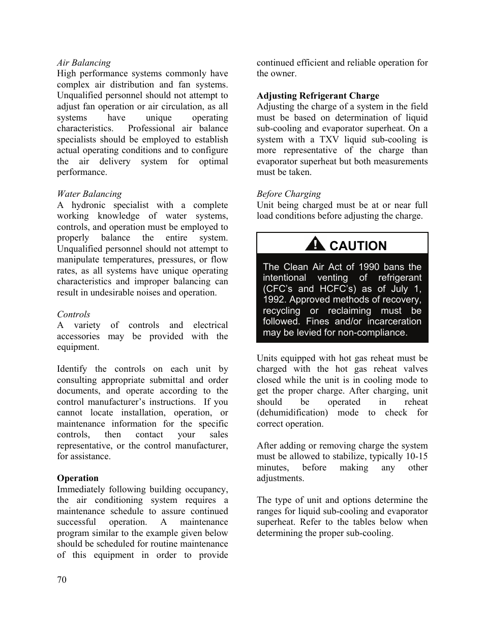 Caution | AAON M2-036 User Manual | Page 70 / 100