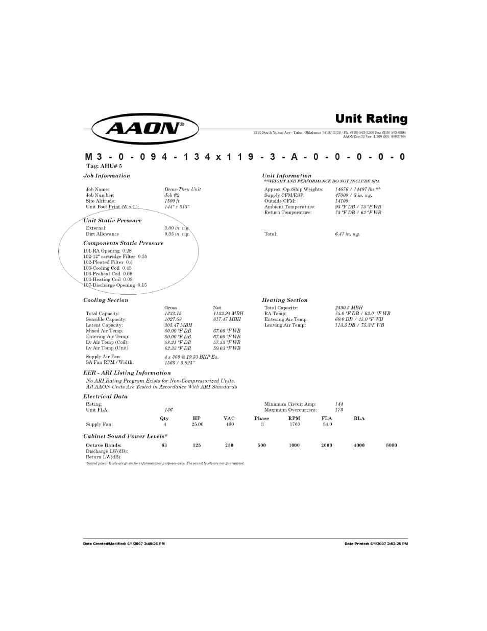 AAON M3-094 User Manual | Page 49 / 72