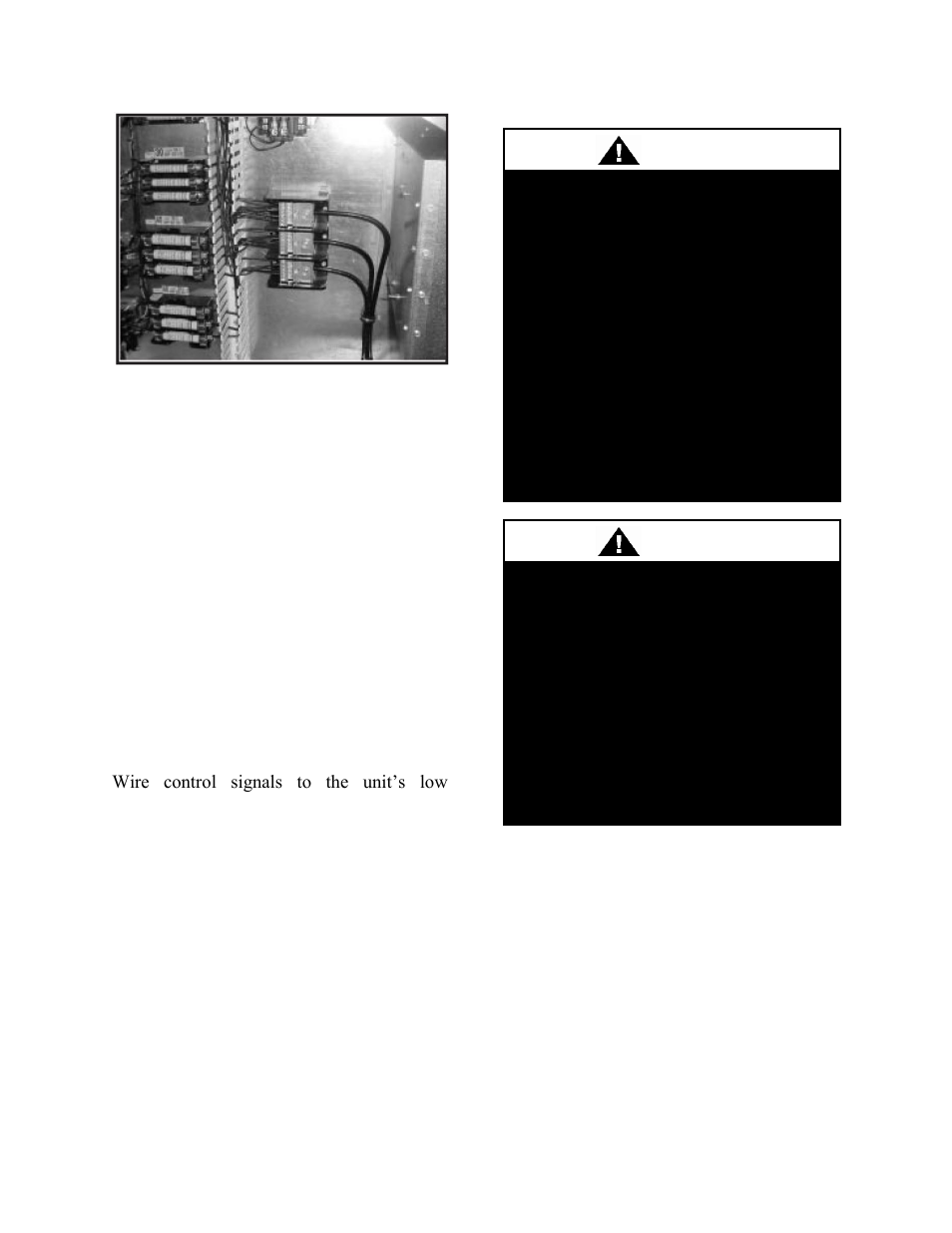 Figure 12 - terminal block, Caution | AAON RL-240 User Manual | Page 32 / 84