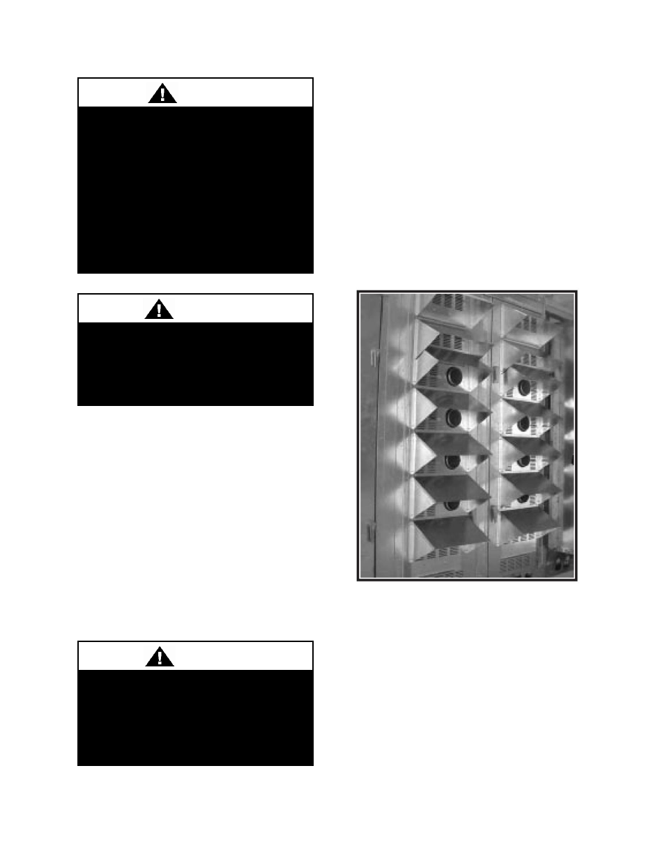 Rain hoods, Figure 13 - gas heater rain hood, Caution | Danger, Warning | AAON RL-240 User Manual | Page 35 / 84