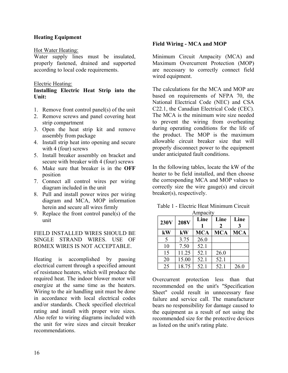 AAON F-060 User Manual | Page 16 / 60