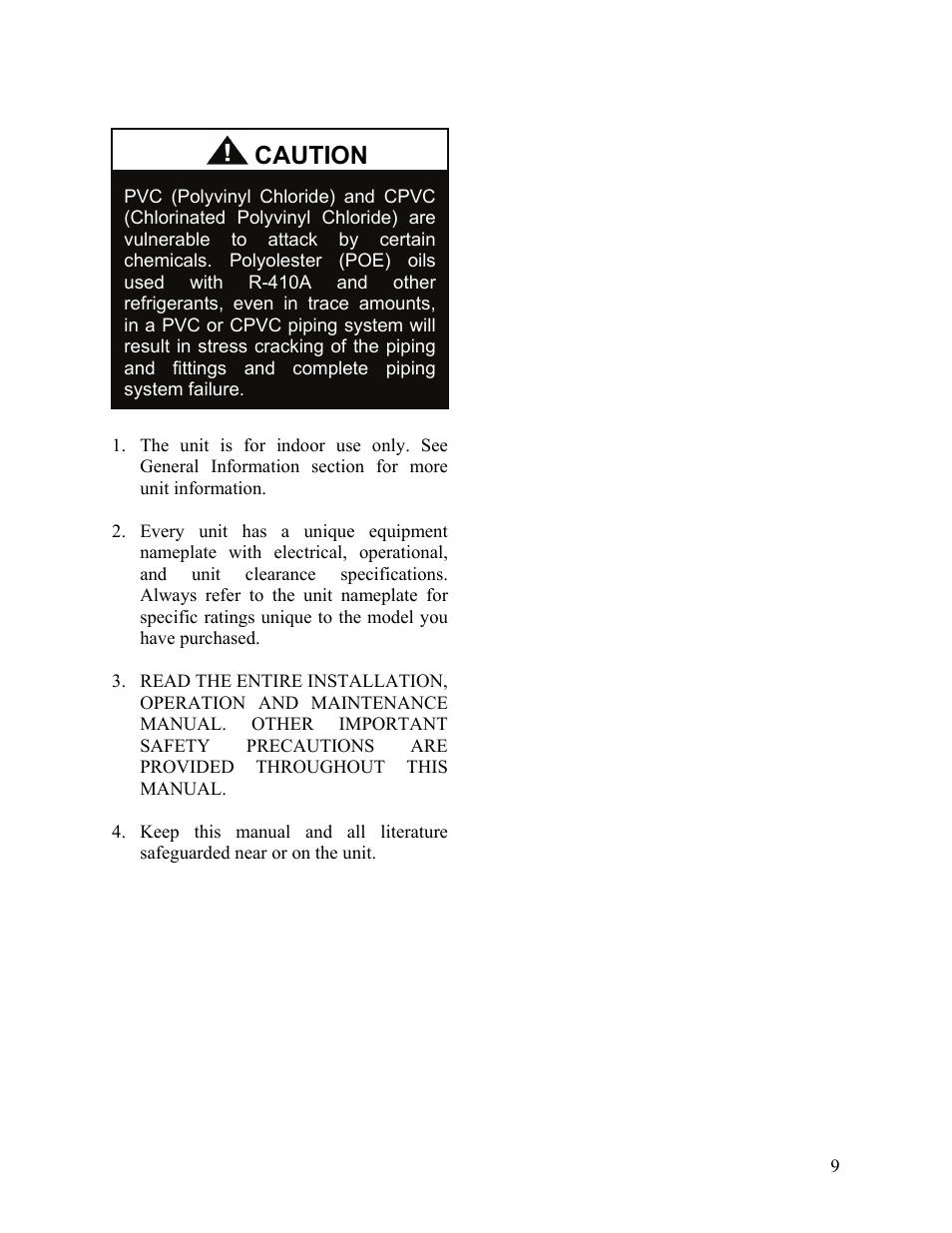Caution | AAON F-060 User Manual | Page 9 / 60