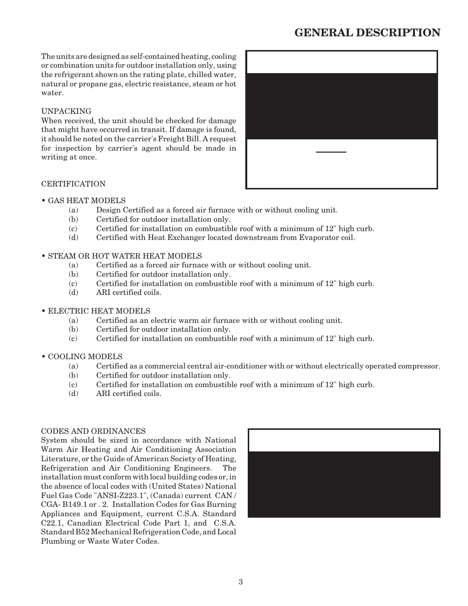 Important, Warning | AAON RK-60 User Manual | Page 3 / 24
