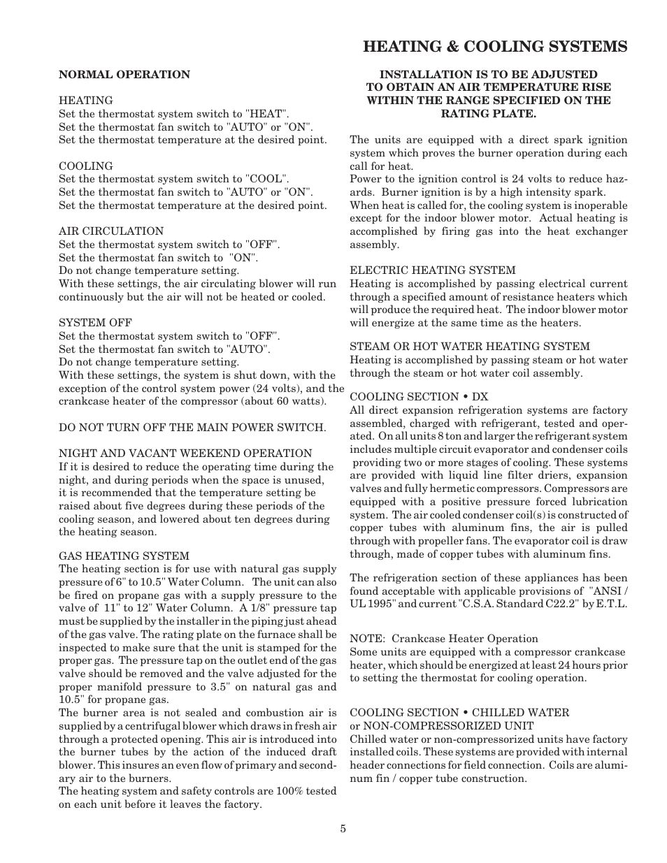 Heating & cooling systems | AAON RK-60 User Manual | Page 5 / 24