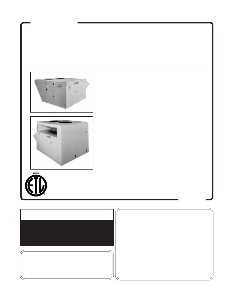 AAON RK-60 User Manual | 16 pages