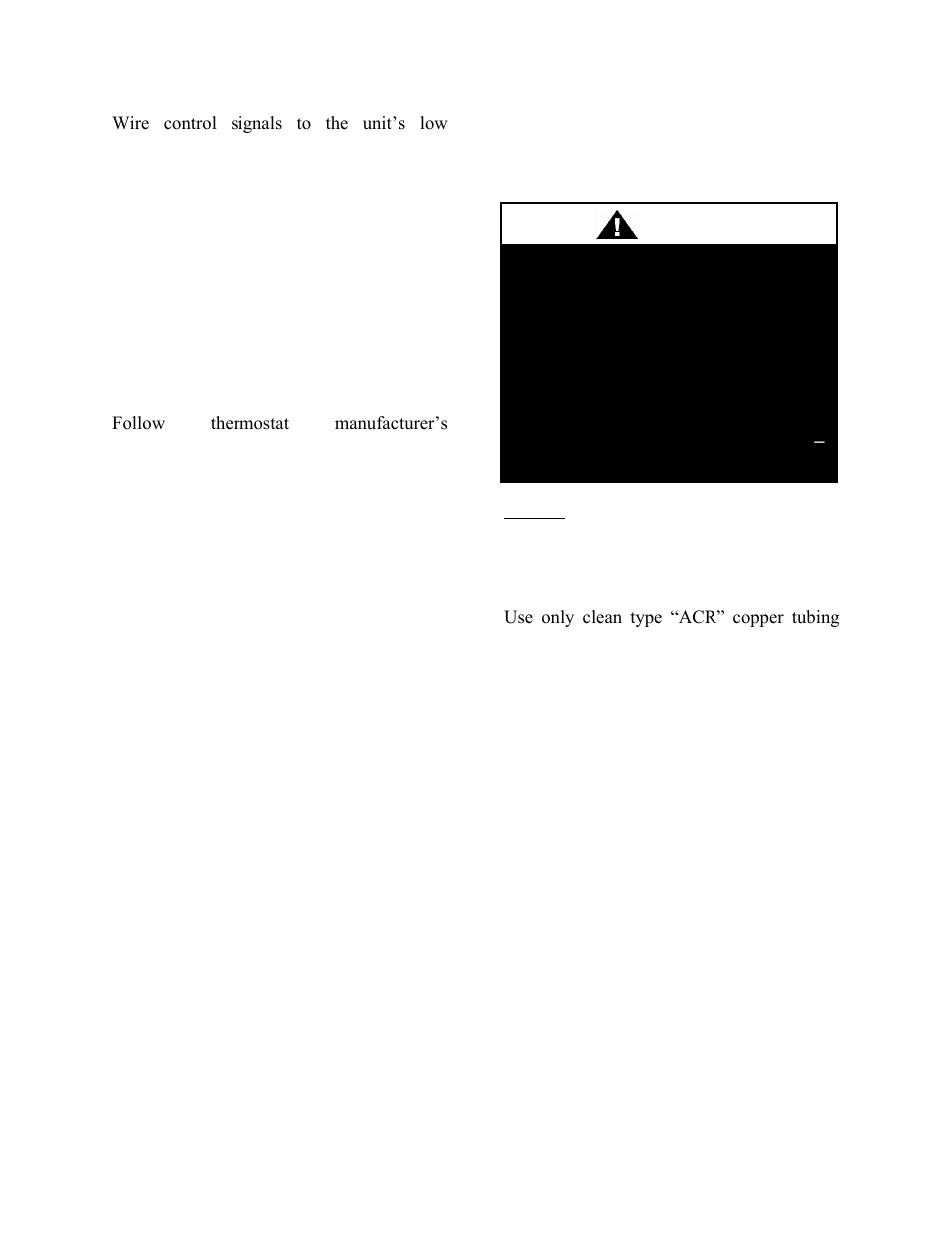 Thermostat, Refrigerant piping, General | Caution | AAON CB-060 User Manual | Page 14 / 48