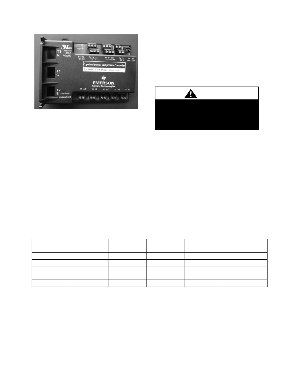 Figure 3 - variable capacity compressor controller, Warning | AAON CB-060 User Manual | Page 26 / 48