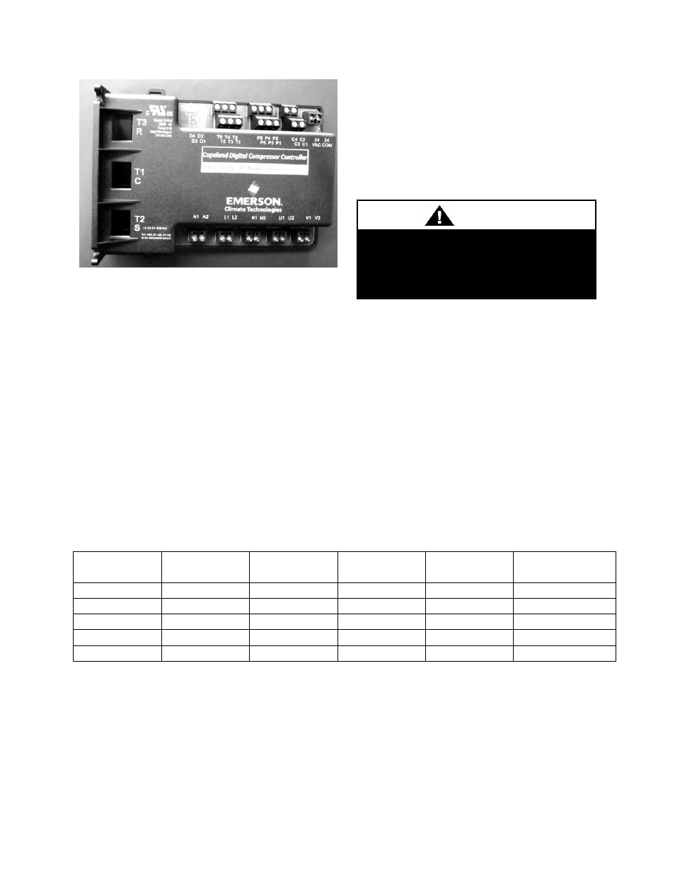 Low voltage terminals, High voltage terminals, Figure 4 - variable capacity compressor controller | Warning | AAON CC-063 User Manual | Page 28 / 52