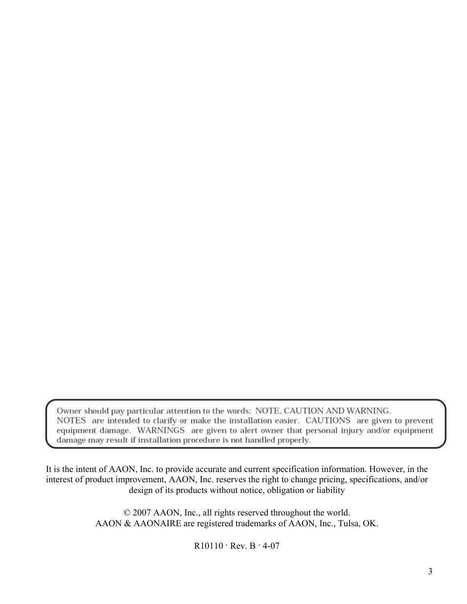AAON CL-230 User Manual | Page 3 / 54