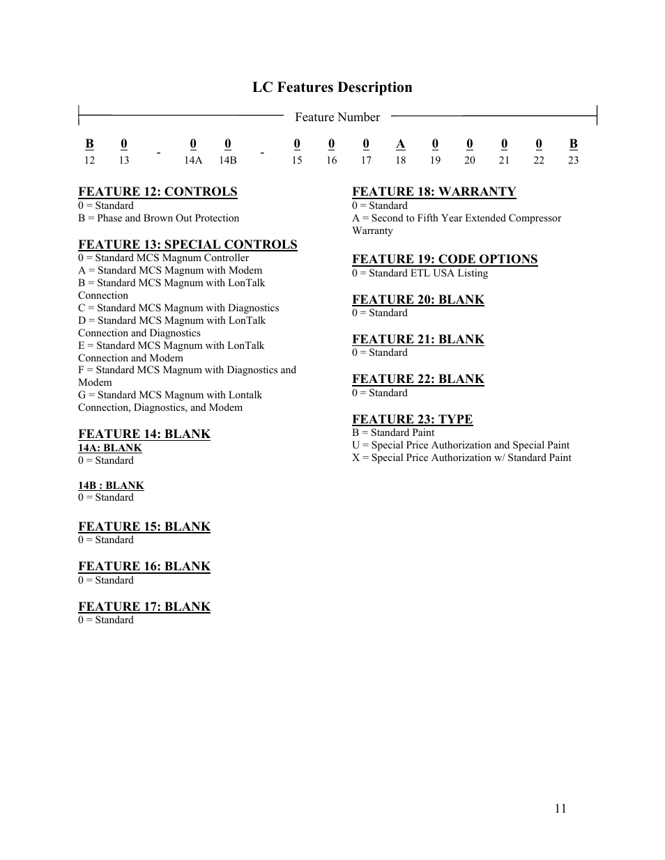 Lc features description | AAON LC-054 User Manual | Page 11 / 52