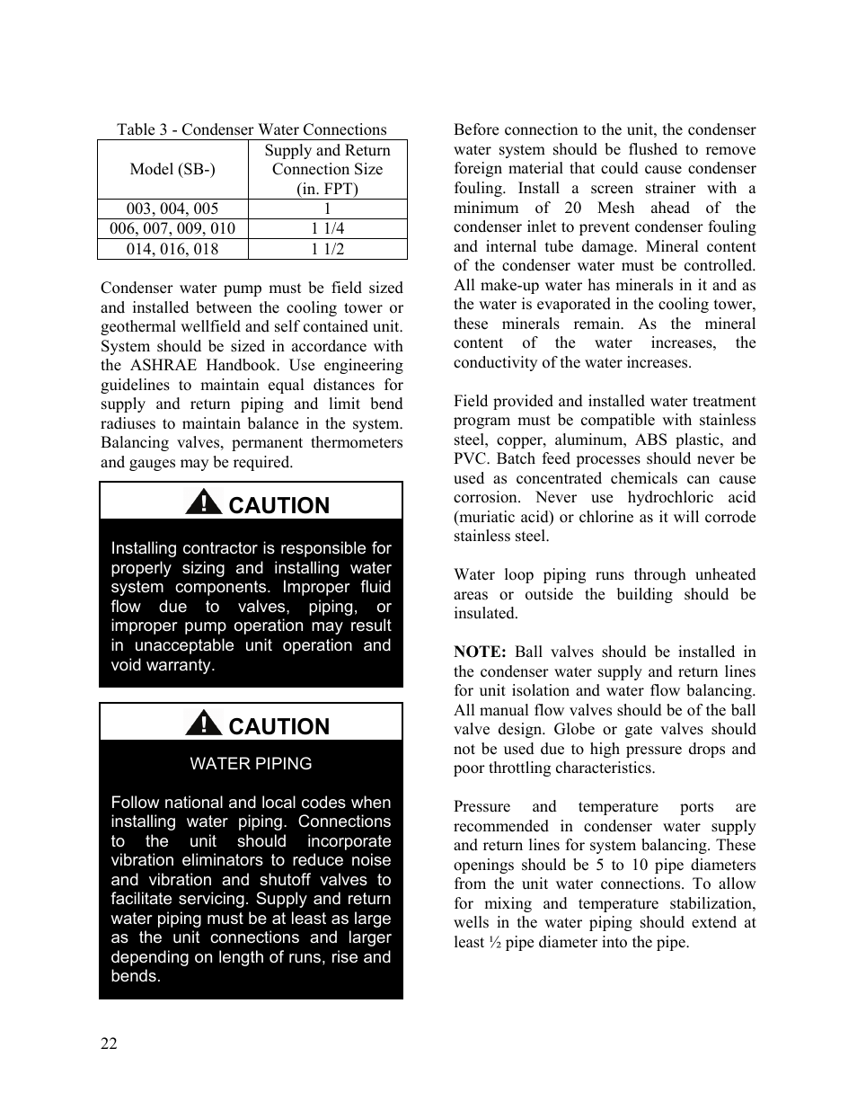 Caution | AAON SB-018 User Manual | Page 22 / 48