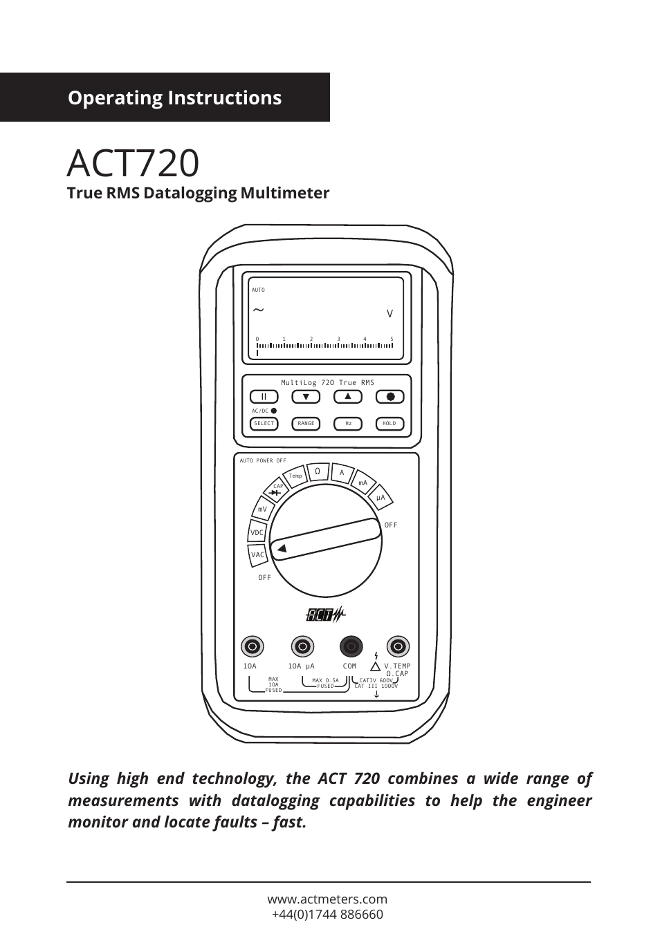 ACT Meters 720 Datalogging Multimeter User Manual | 19 pages