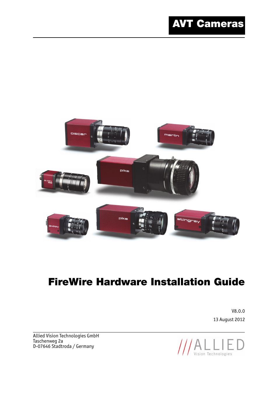 ALLIED Vision Technologies Oscar F-810 User Manual | 90 pages