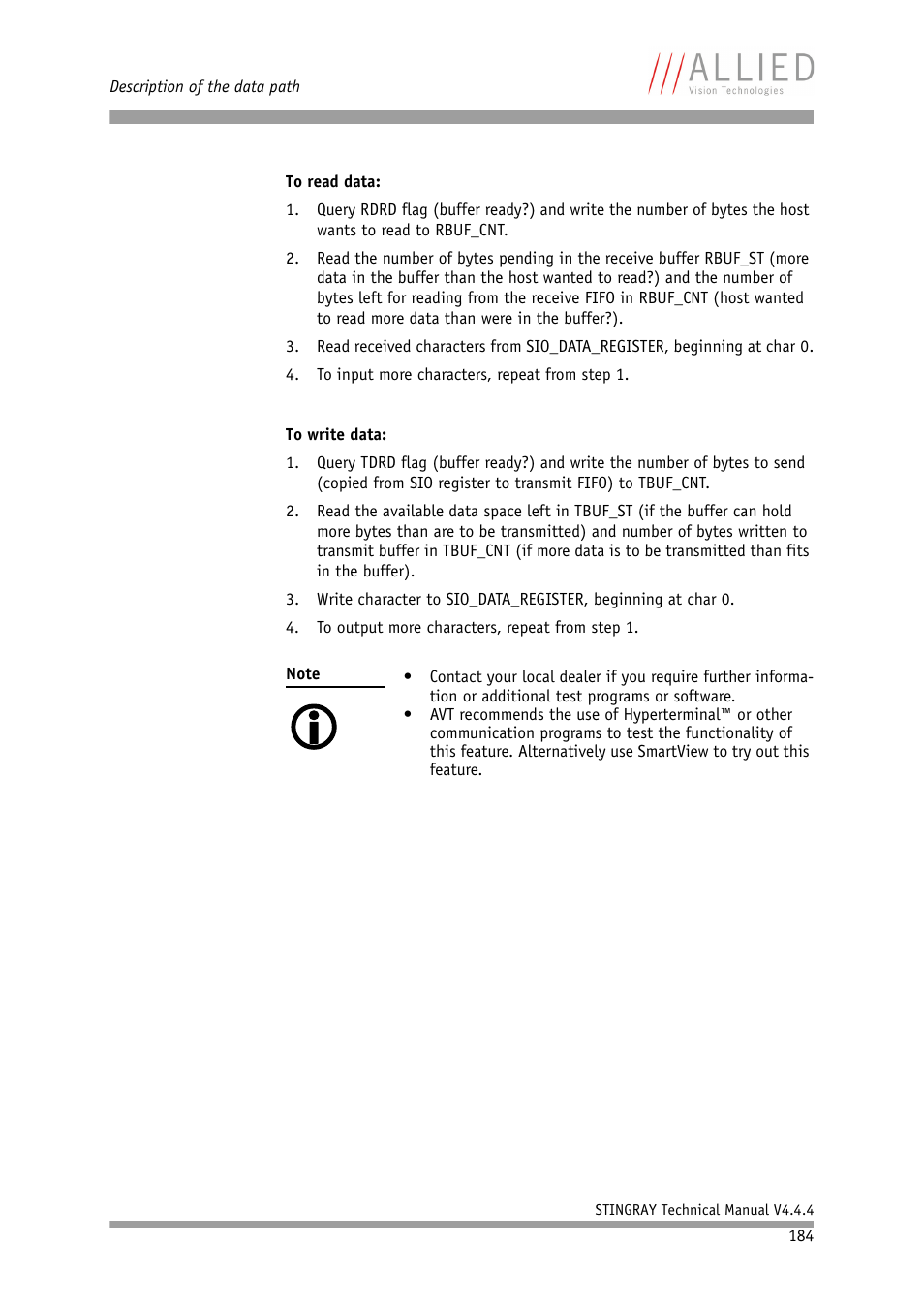 ALLIED Vision Technologies Stingray F-504 User Manual | Page 186 / 355