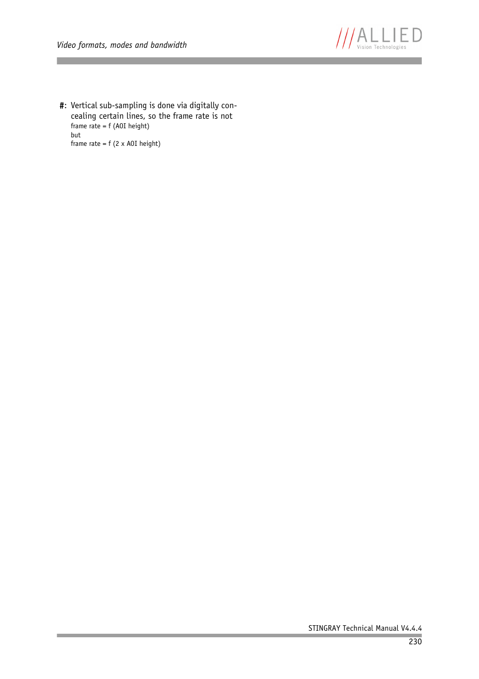 ALLIED Vision Technologies Stingray F-504 User Manual | Page 232 / 355