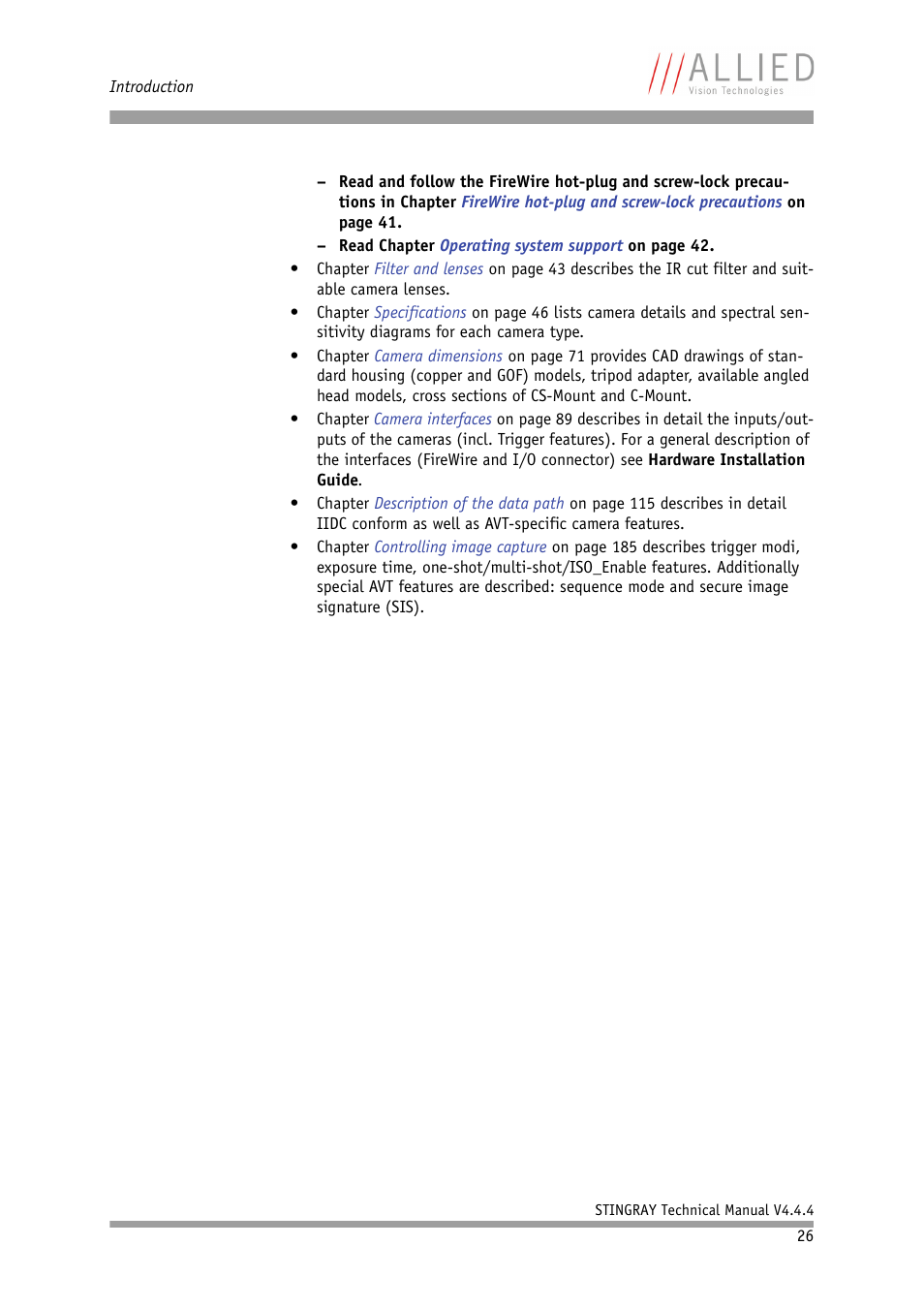 ALLIED Vision Technologies Stingray F-504 User Manual | Page 26 / 355