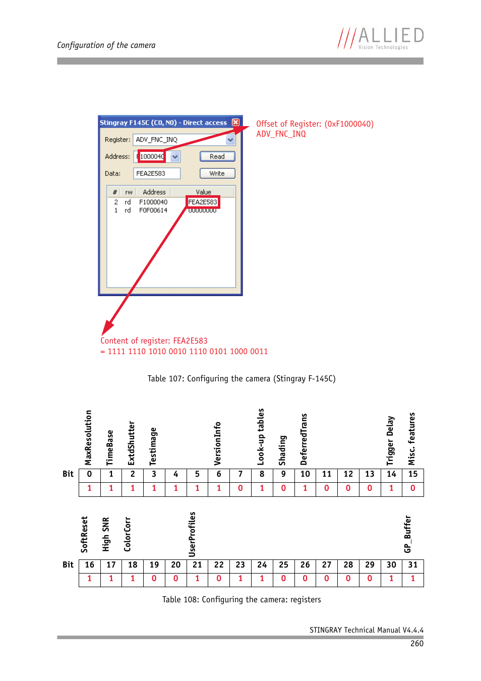 ALLIED Vision Technologies Stingray F-504 User Manual | Page 262 / 355